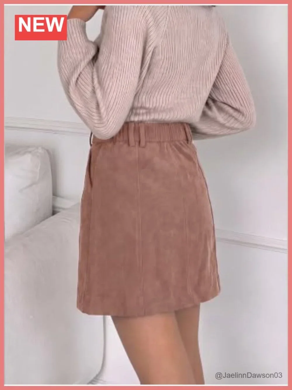Women's Corduroy Mini Skirt High Waisted A-Line Vintage with Pockets